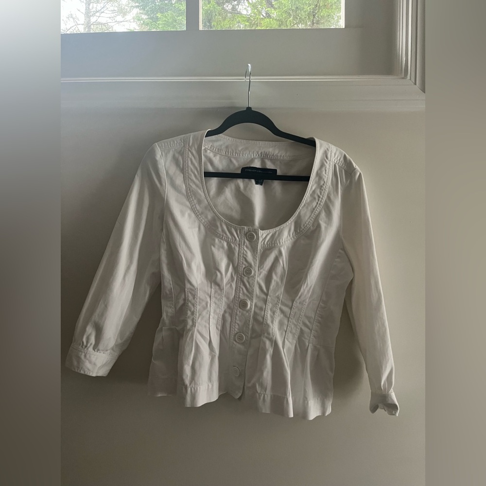 French Connection white denim top size 10